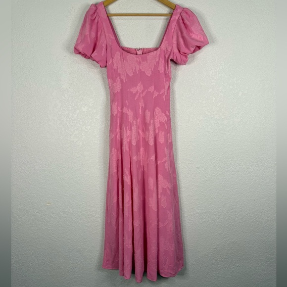 Show Me Your MuMu Dresses & Skirts - Show Me Your MuMu Pink Floral Maxi Dress Puff sleeve Feminine Office Event